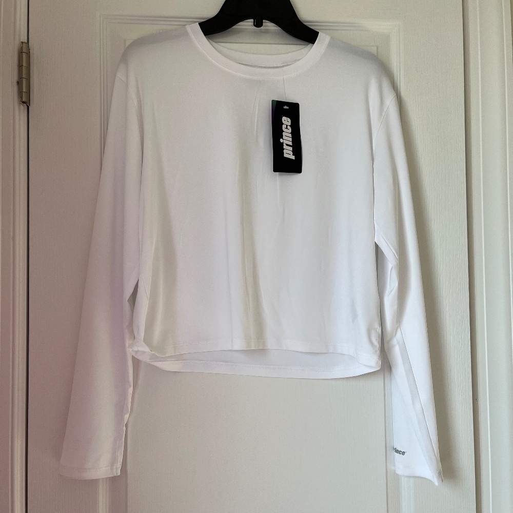 New Women’s Prince Fashion UV Top Pure White Size L